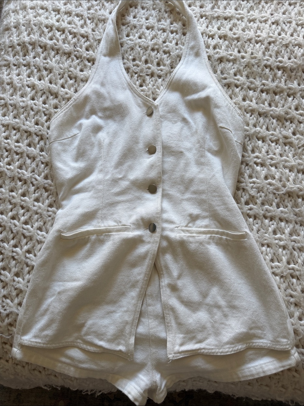 Le Lis Collection White button down romper